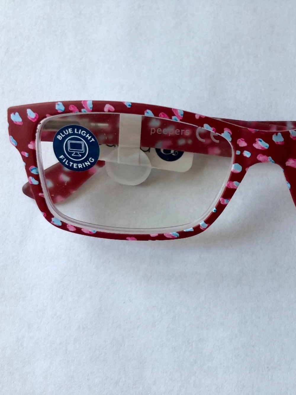 NEW RED DABBLE DOT PEEPERS BLUE LIGHT FILTERING READERS +1.25